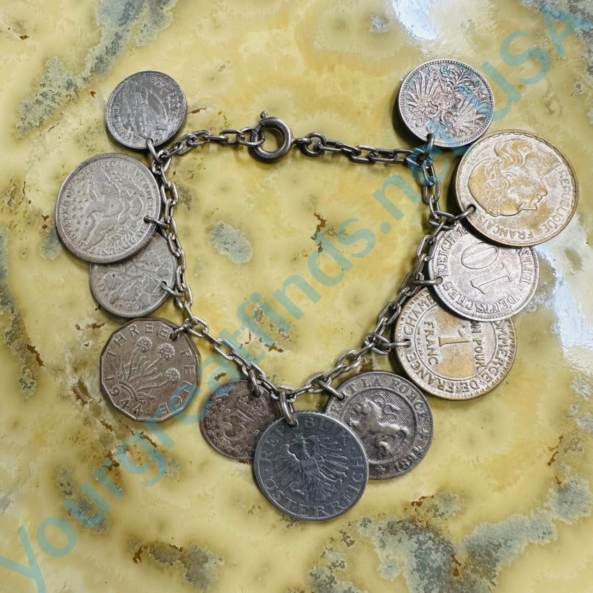 Sold at Auction: Eye Catching Gold Coin Charm Bracelet With U.S. and  Foreign Gold Coins